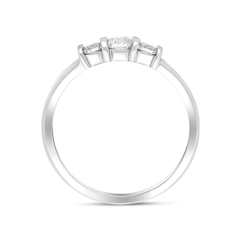 Platinum 0.35ct Diamond Trilogy Bar Set Ring