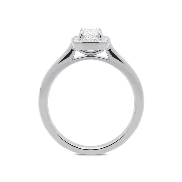 Platinum 0.38ct Diamond Round Brilliant Cut Halo Ring