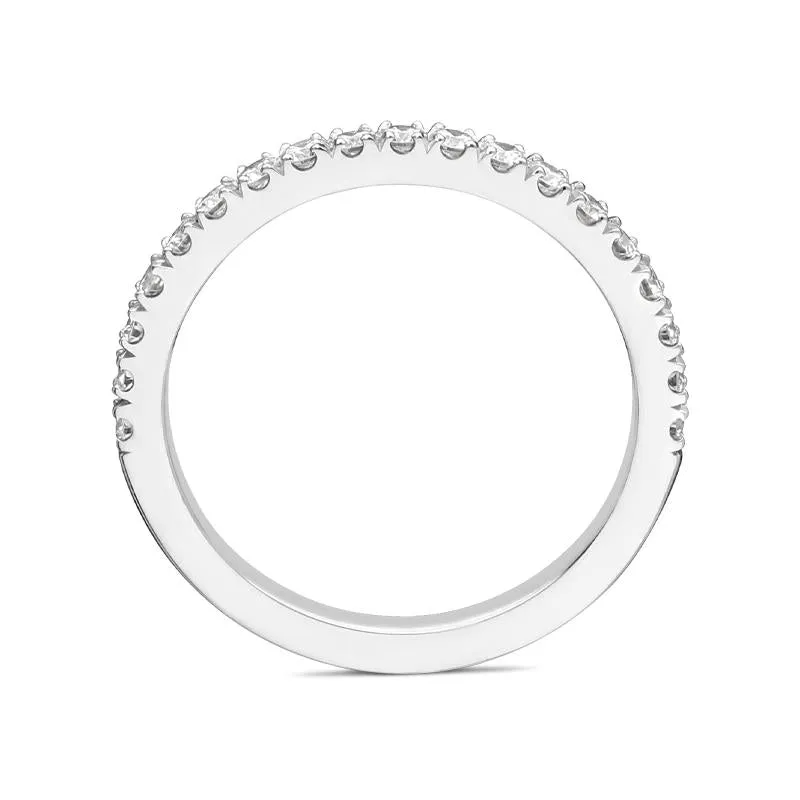 Platinum 0.40ct Diamond Brilliant Cut Half Eternity Ring