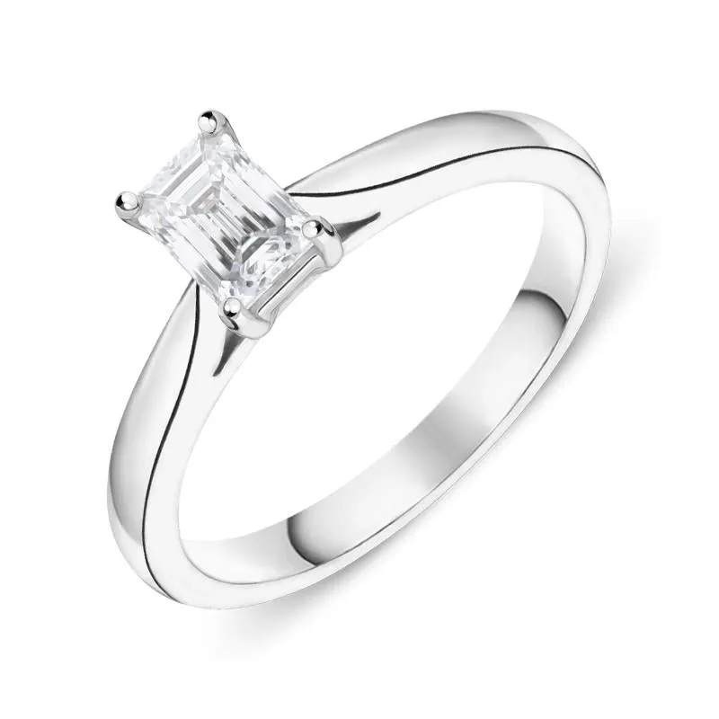 Platinum 0.40ct Diamond Emerald Cut Ring