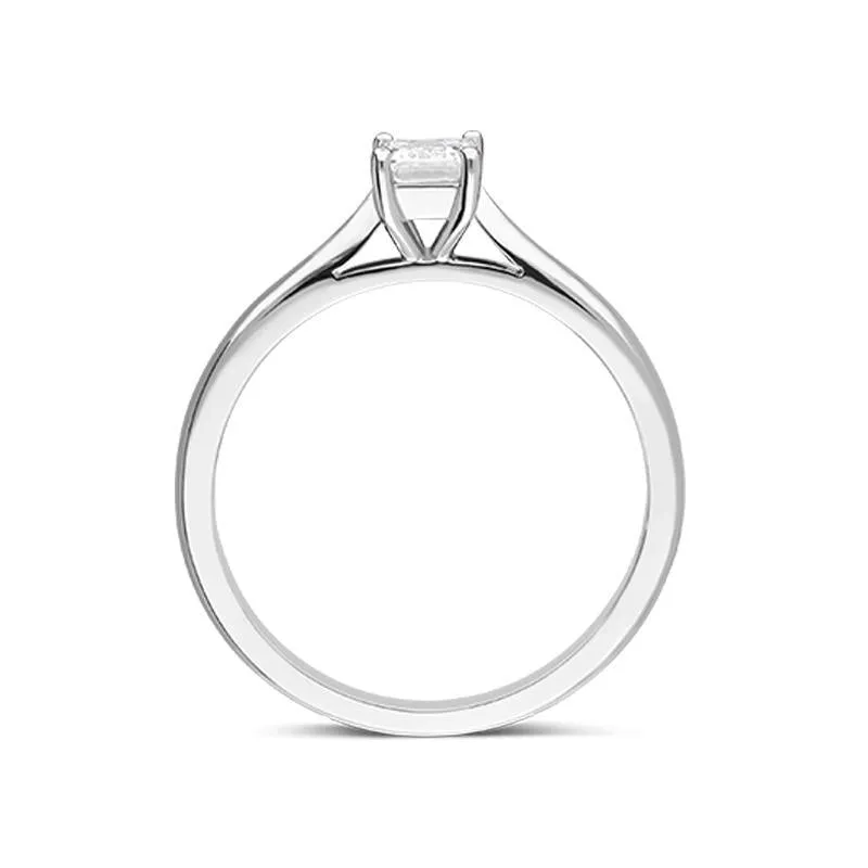 Platinum 0.40ct Diamond Emerald Cut Ring