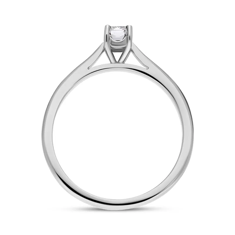 Platinum 0.40ct Diamond Emerald Cut Solitaire Ring