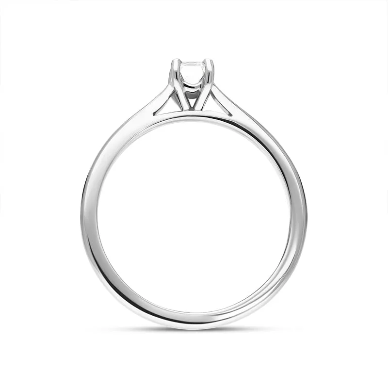 Platinum 0.40ct Diamond Emerald Cut Solitaire Ring
