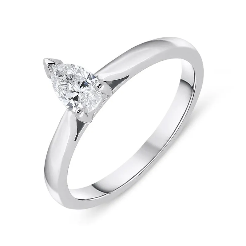 Platinum 0.40ct Diamond Pear Cut Solitaire Ring
