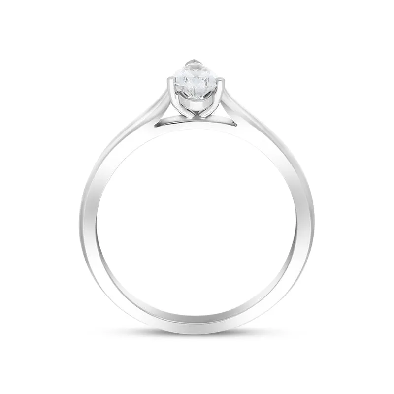 Platinum 0.40ct Diamond Pear Cut Solitaire Ring