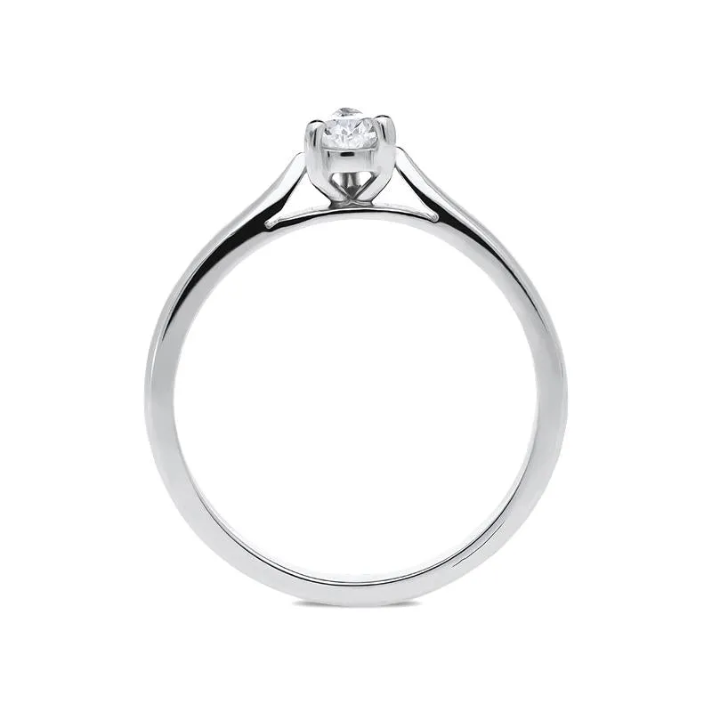 Platinum 0.40ct Diamond Pear Cut Solitaire Ring