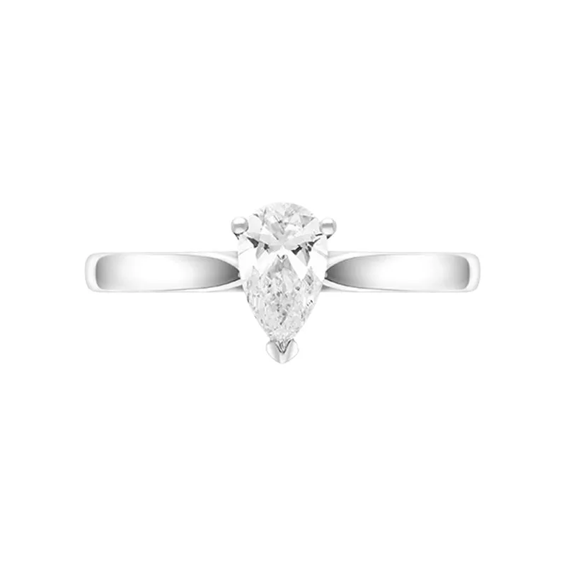 Platinum 0.40ct Diamond Pear Cut Solitaire Ring