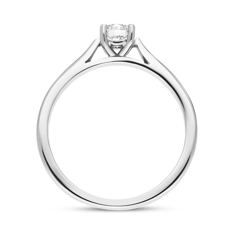 Platinum 0.40ct Diamond Round Brilliant Cut Four Claw Solitaire Ring