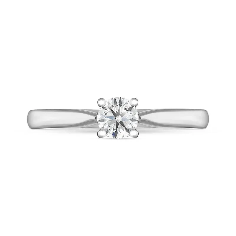Platinum 0.40ct Diamond Round Brilliant Cut Four Claw Solitaire Ring