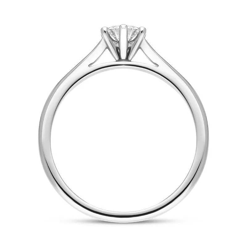 Platinum 0.40ct Diamond Round Brilliant Cut Six Claw Wed Fit Solitaire Ring