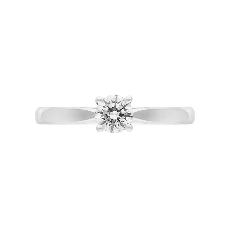 Platinum 0.40ct Diamond Round Brilliant Cut Solitaire Ring