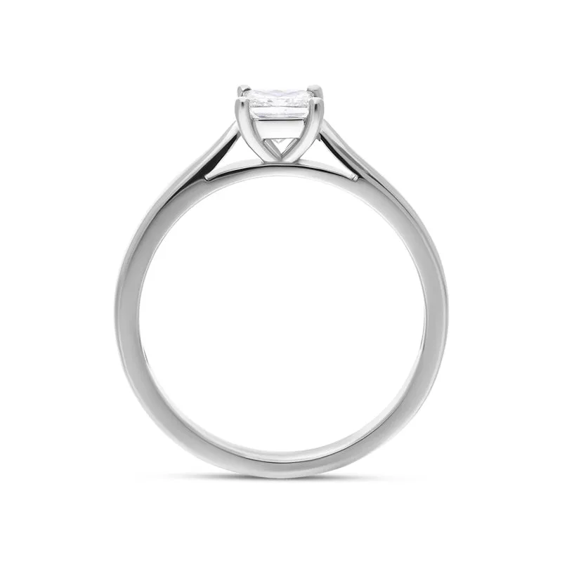 Platinum 0.41ct Diamond Princess Cut Solitaire Ring