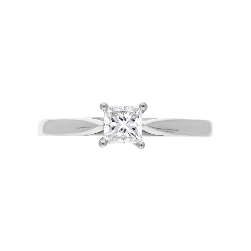 Platinum 0.41ct Diamond Princess Cut Solitaire Ring