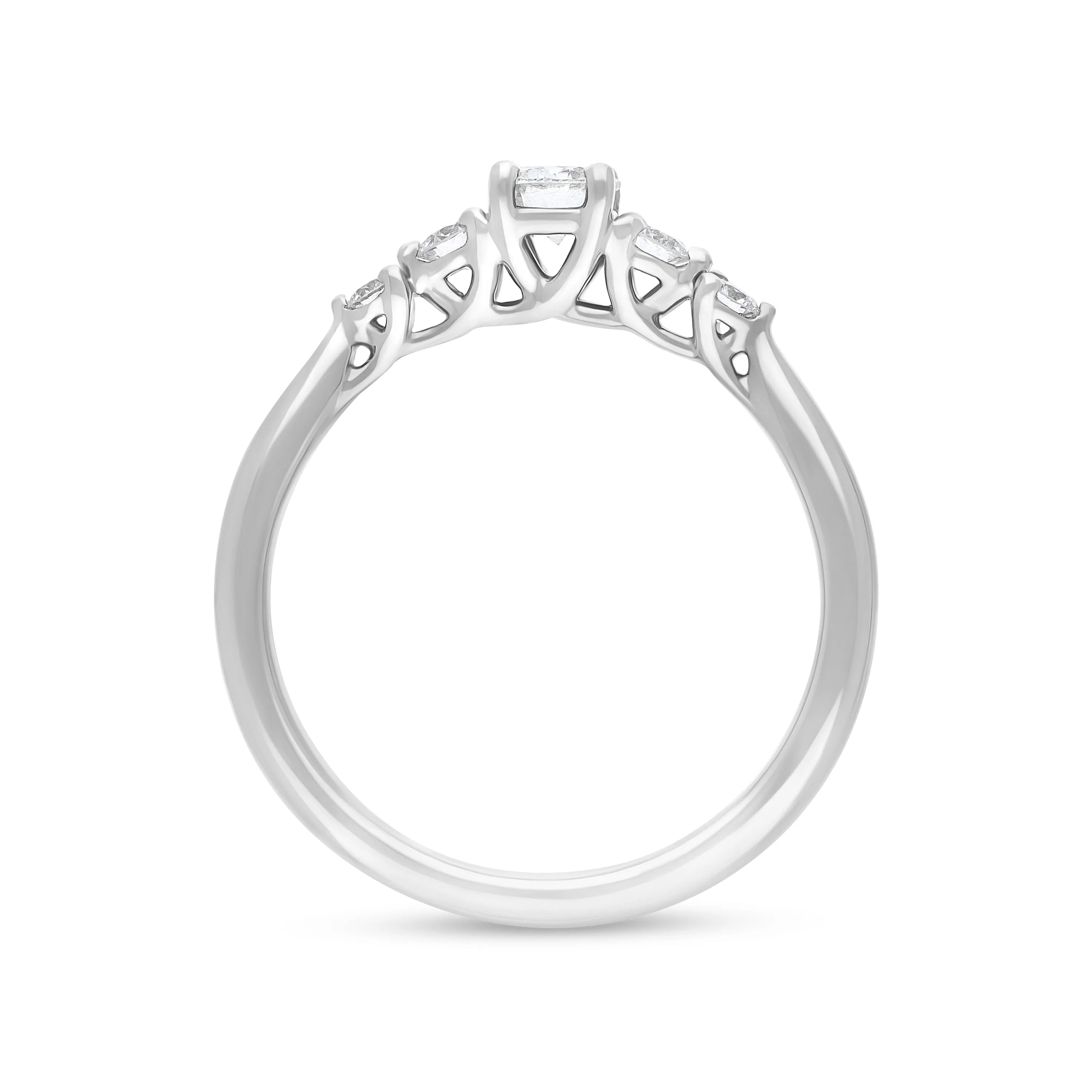 Platinum 0.44ct Diamond GIA Certified 5 Stone Ring