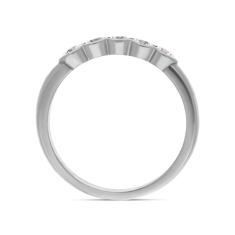 Platinum 0.50ct Diamond Brilliant Cut Bezel Set Wedding Eternity Ring