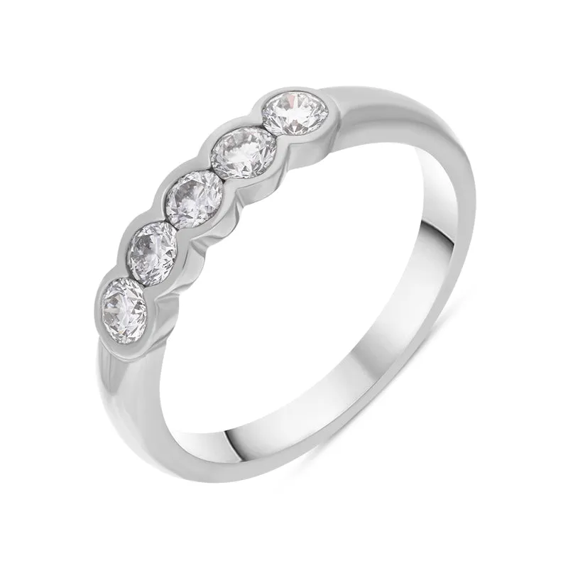 Platinum 0.50ct Diamond Brilliant Cut Bezel Set Wedding Eternity Ring