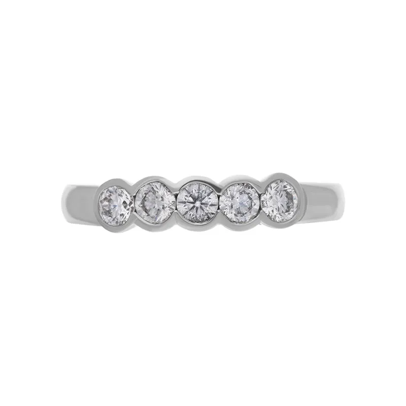 Platinum 0.50ct Diamond Brilliant Cut Bezel Set Wedding Eternity Ring