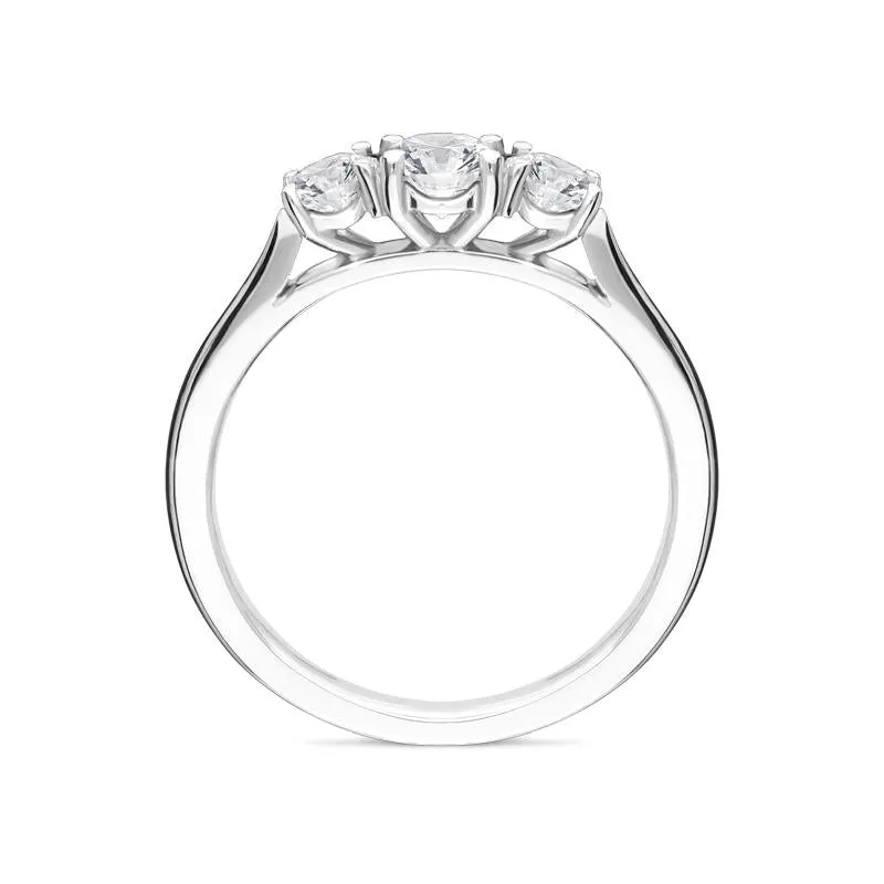 Platinum 0.50ct Diamond Brilliant Cut Trilogy Ring