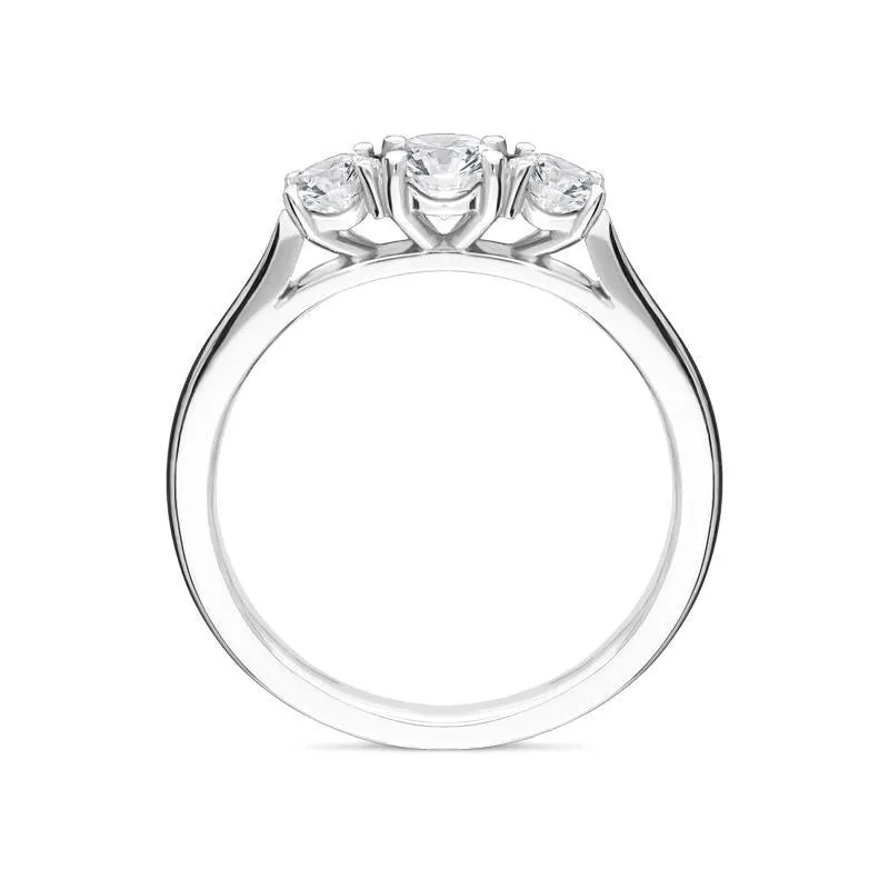 Platinum 0.50ct Diamond Brilliant Cut Trilogy Ring