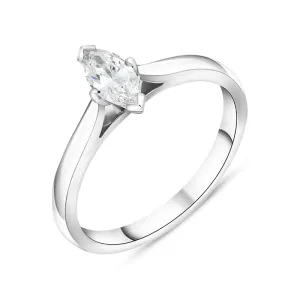 Platinum 0.50ct Diamond Marquise Cut Solitaire Ring