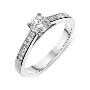Platinum 0.50ct Diamond Princess Cut Channel Set Solitaire Ring