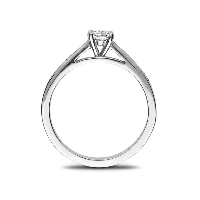 Platinum 0.50ct Diamond Princess Cut Channel Set Solitaire Ring