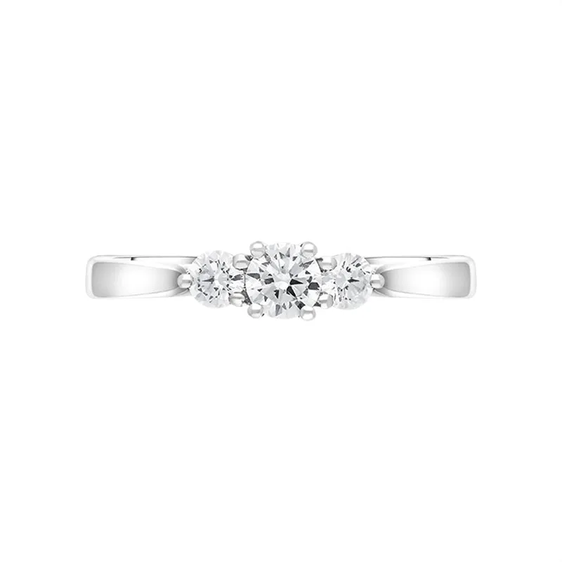 Platinum 0.50ct Diamond Three Stone Ring