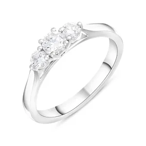Platinum 0.50ct Diamond Three Stone Ring