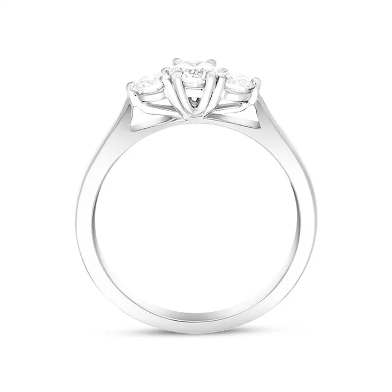 Platinum 0.50ct Diamond Three Stone Ring