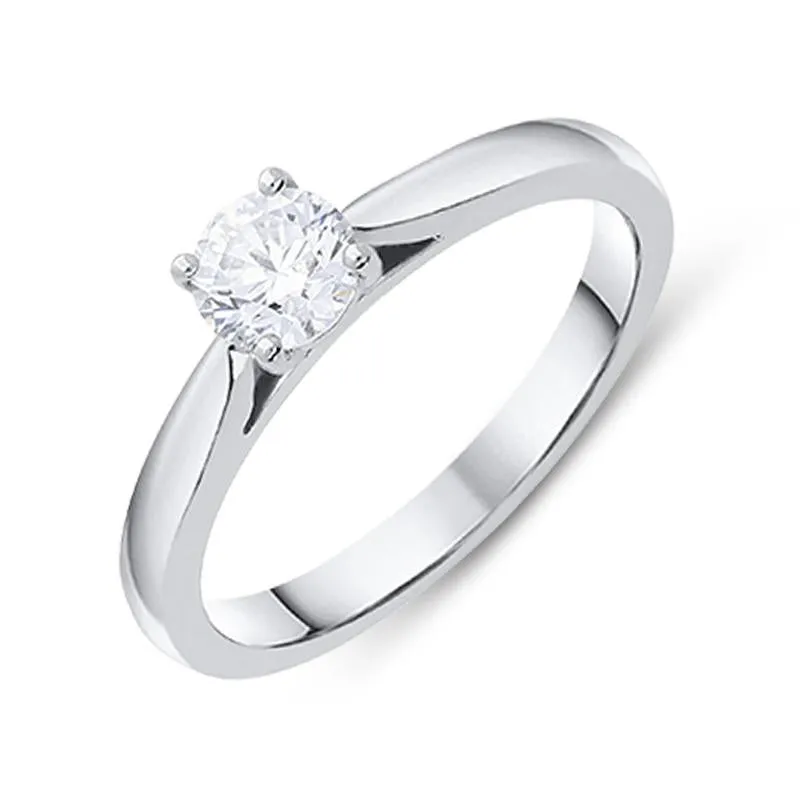Platinum 0.51ct Diamond Brilliant Cut Solitaire Ring