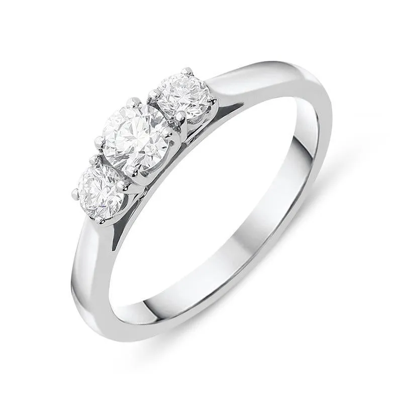 Platinum 0.52ct Diamond Brilliant Cut Trilogy Ring