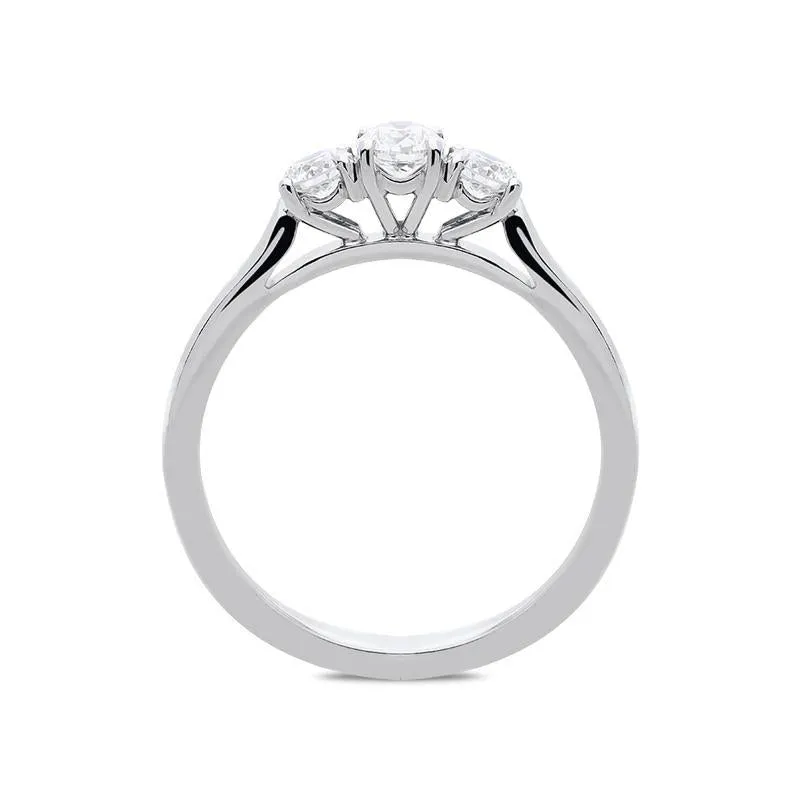 Platinum 0.52ct Diamond Brilliant Cut Trilogy Ring