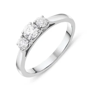Platinum 0.52ct Diamond Brilliant Cut Trilogy Ring