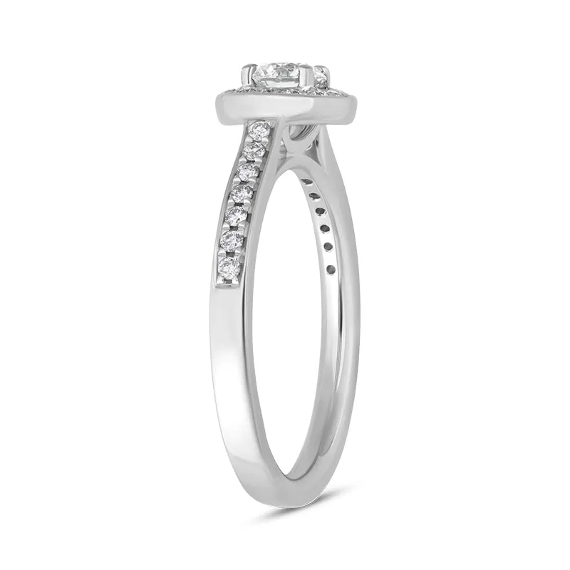 Platinum 0.53ct Diamond Brilliant Cut Halo Ring