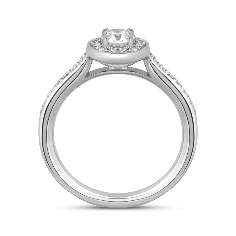 Platinum 0.53ct Diamond Brilliant Cut Halo Ring