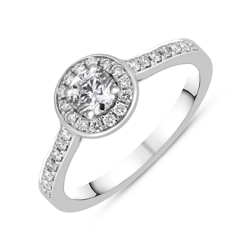 Platinum 0.53ct Diamond Brilliant Cut Halo Ring