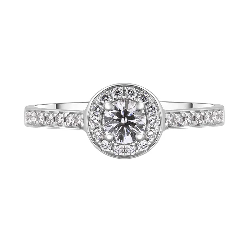 Platinum 0.53ct Diamond Brilliant Cut Halo Ring