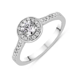 Platinum 0.53ct Diamond Brilliant Cut Halo Ring