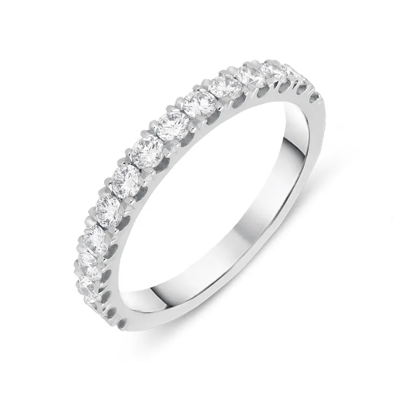 Platinum 0.58ct Diamond Brilliant Cut Wedding Half Eternity Ring