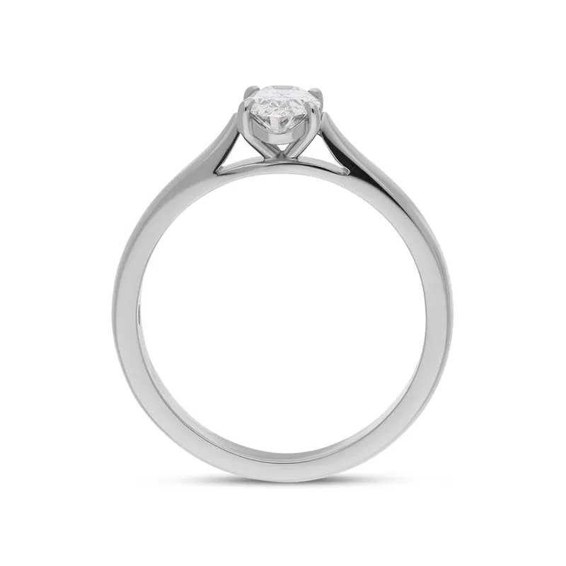 Platinum 0.60ct Diamond Oval Cut Solitaire Ring