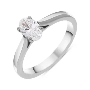 Platinum 0.60ct Diamond Oval Cut Solitaire Ring