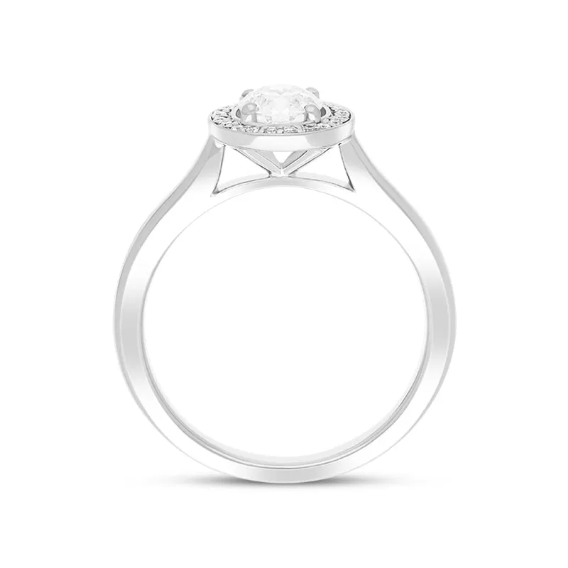 Platinum 0.61ct Diamond Round Cluster Ring