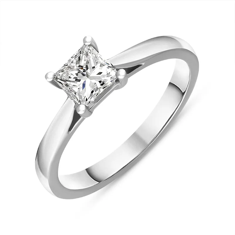 Platinum 0.70ct Diamond Princess Cut Solitaire Ring