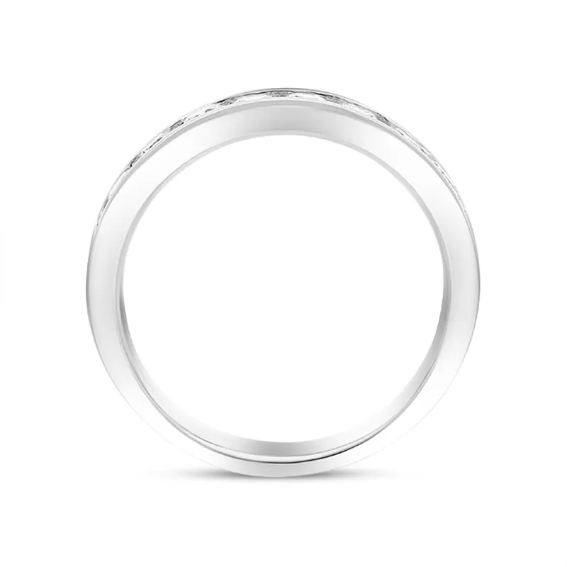 Platinum 0.75ct Diamond Channel Set Half Eternity Ring