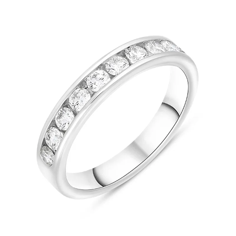Platinum 0.75ct Diamond Channel Set Half Eternity Ring