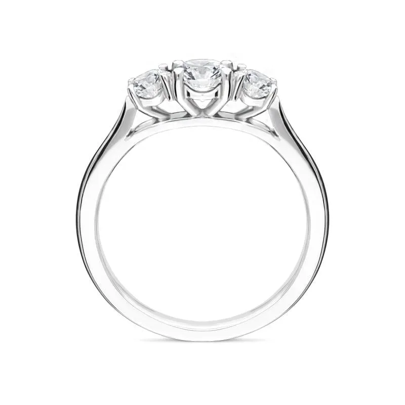 Platinum 0.76ct Diamond Brilliant Cut Trilogy Ring