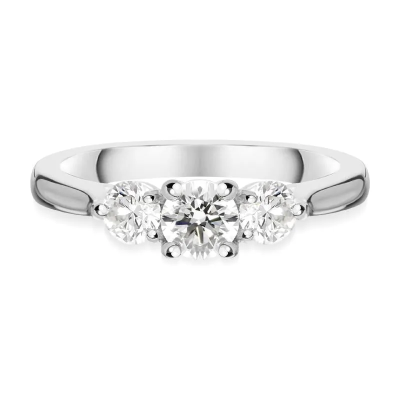 Platinum 0.77ct Diamond Brilliant Cut Trilogy Ring