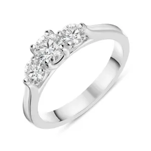 Platinum 0.77ct Diamond Brilliant Cut Trilogy Ring