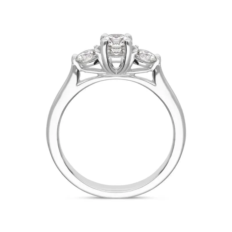 Platinum 0.77ct Diamond Brilliant Cut Trilogy Ring