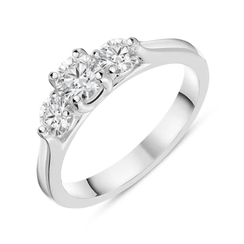 Platinum 0.77ct Diamond Brilliant Cut Trilogy Ring
